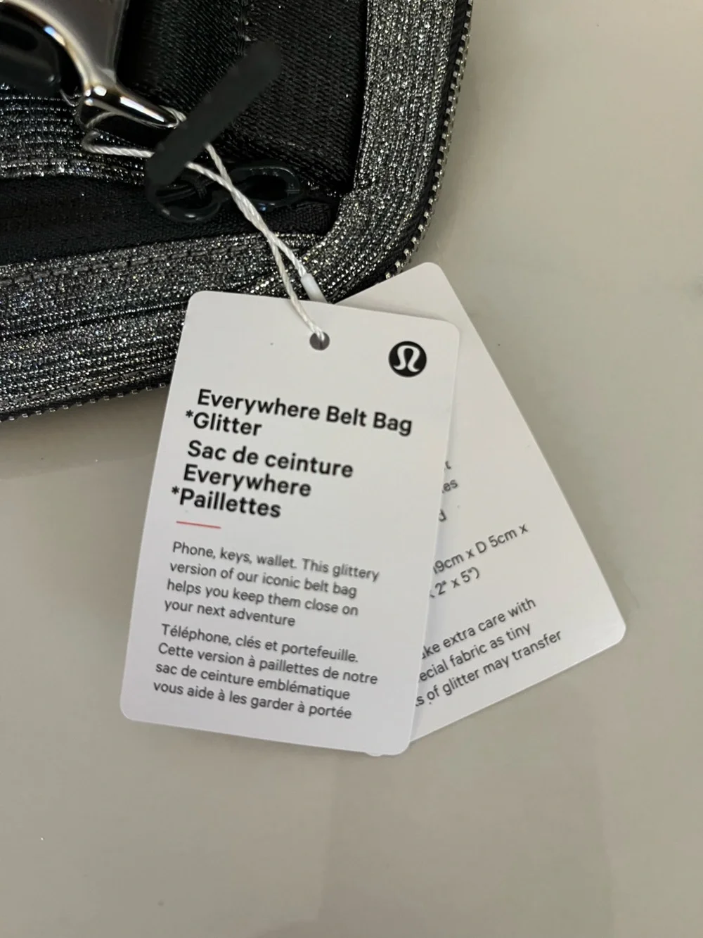 lululemon women’s glitter belt bag.